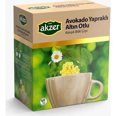 AKZER AVOKADO YAPRAKLI ALTIN OTLU 60’LI ÇAY